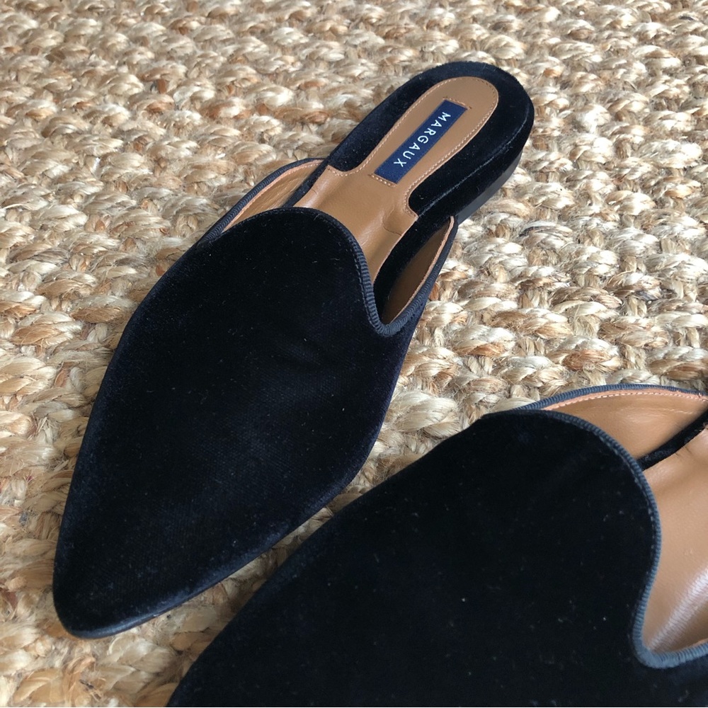 Margaux Velvet Loafer Mule. Size 39